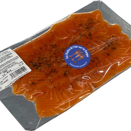 150g environ de Gravlax de Truite IKEJIME tranché et mis en plaquette